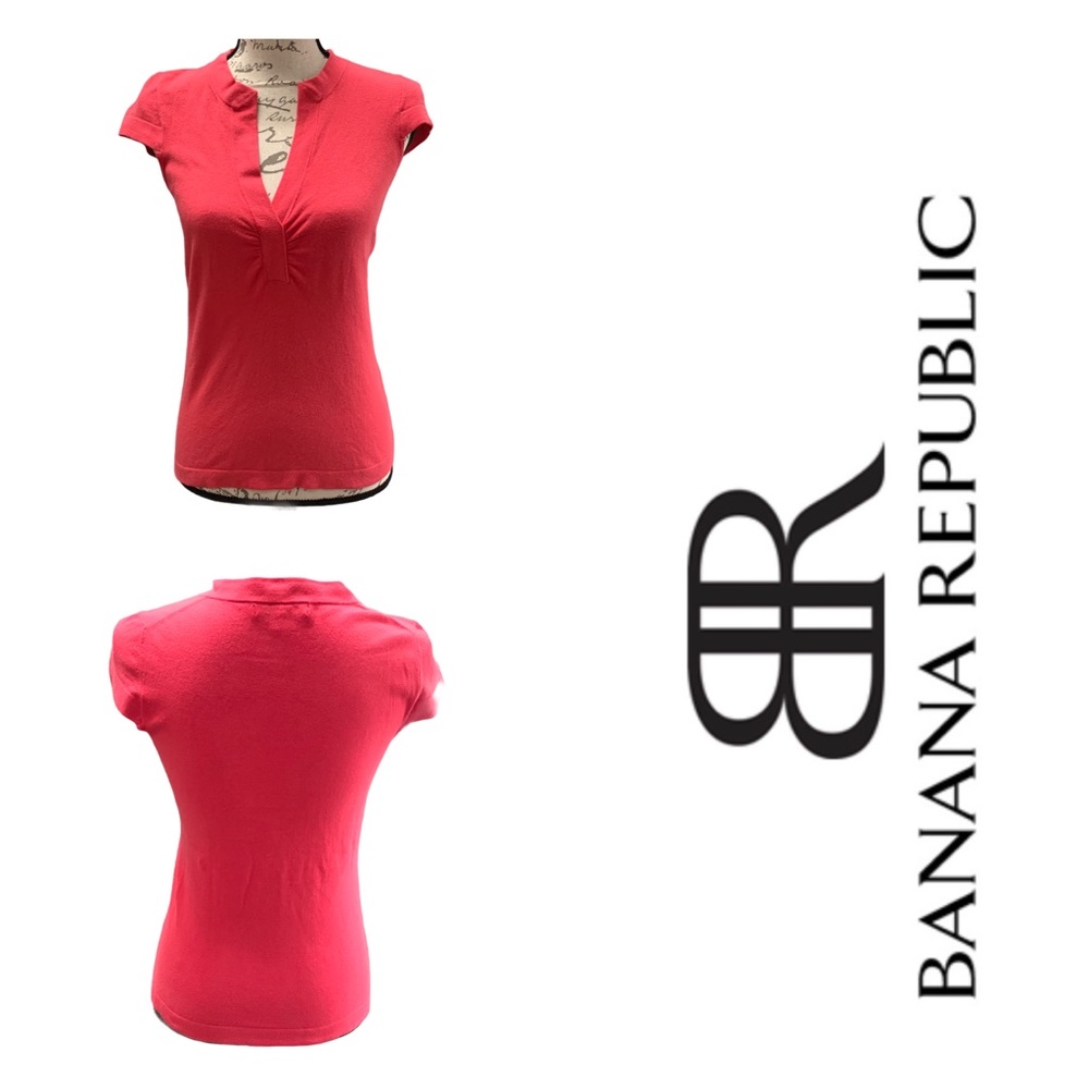 Banana Republic Melon V-Neck Sheared size Small
